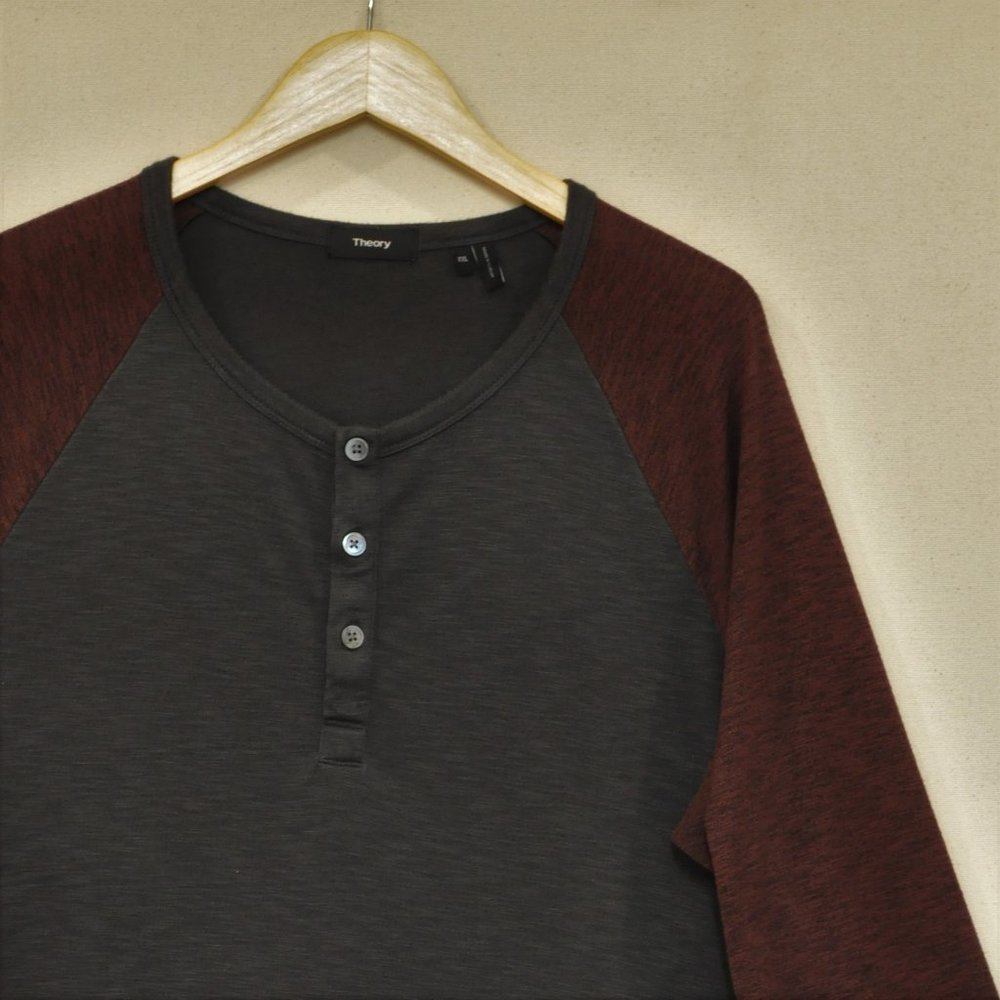 Theory Long Sleeve Henley Tee XXL